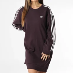 Adidas Originals Robe Sweat Crewneck Femme HM4689 Bordeaux -Promos Sublisane Magasin adidas 346139 HM4689 20221117T094937 03