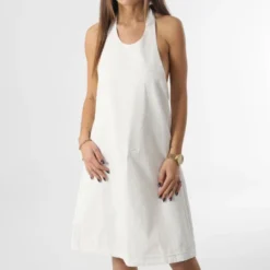 Adidas Originals Robe A Bandes Femme Tie HF0473 Beige Clair -Promos Sublisane Magasin adidas 350509 HF0473 20221209T150252 05