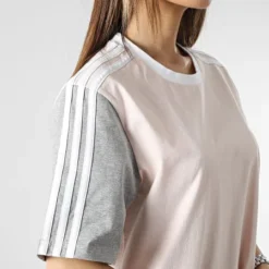 Adidas Sportswear Robe Tee Shirt Femme 3 Stripes IC1462 Rose -Promos Sublisane Magasin adidas 354290 IC1462 20230126T155012 04
