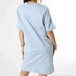 Adidas Originals Robe Tee Shirt A Bandes Femme 3 Stripes IL3315 Bleu Clair -Promos Sublisane Magasin adidas 372729 IL3315 20230524T140300 05