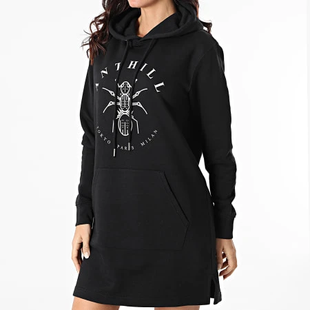 Robe Capuche Sweat Femme Logo Noir 3 Robe Capuche Sweat Femme Logo Noir