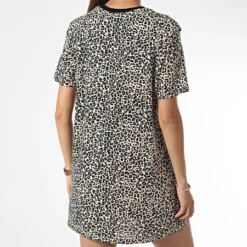 Robe Tee Shirt Femme Cola Beige Leopard -Promos Sublisane Magasin brave soul 324929 LDRJ 149COLA TAN ANIMAL 20220628T160429 04