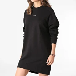 Calvin Klein Sweat Robe Crewneck Femme Micro Branding 6514 Noir