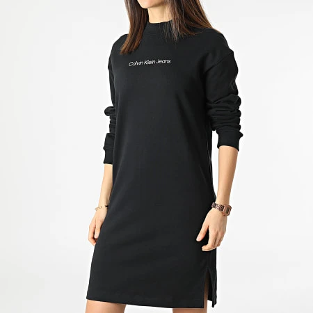 Calvin Klein Robe Sweat Crewneck Femme Shrunken Institutional 7696 Noir 5 Calvin Klein Robe Sweat Crewneck Femme Shrunken Institutional 7696 Noir – Image 3