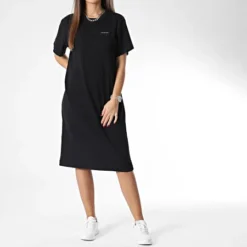 Calvin Klein Robe Femme Badge RIB 9857 Noir -Promos Sublisane Magasin calvin klein 342078 J20J219857 BEH 20221020T160359 03