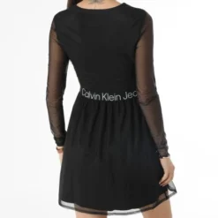 Calvin Klein Robe Femme Mesh Logo Elastic 0350 Noir -Promos Sublisane Magasin calvin klein 349094 J20J220350 BEH 20230112T144511 04