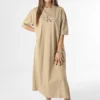 Calvin Klein Robe Femme Tee Shirt Monologo Long 0511 Beige -Promos Sublisane Magasin calvin klein 349109 J20J220511 PF2 20221209T145205 01