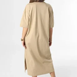 Calvin Klein Robe Femme Tee Shirt Monologo Long 0511 Beige -Promos Sublisane Magasin calvin klein 349109 J20J220511 PF2 20221209T145209 04