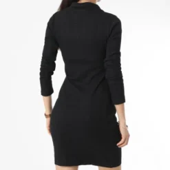 Calvin Klein Robe Femme Badge Polo Collar 0352 Noir -Promos Sublisane Magasin calvin klein 351300 J20J220352 BEH 20221222T163152 04