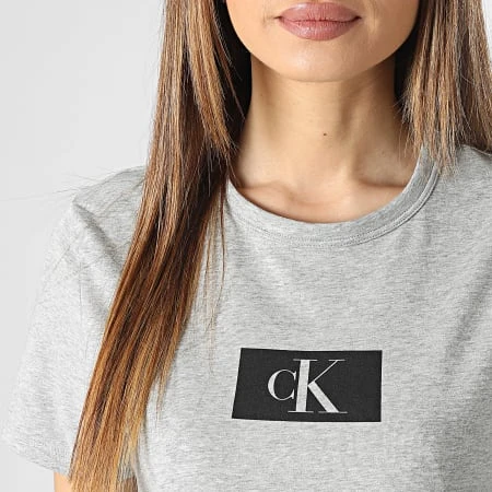 Calvin Klein Robe Tee Shirt Loungewear Femme QS6944E Gris Chiné 4 Calvin Klein Robe Tee Shirt Loungewear Femme QS6944E Gris Chiné – Image 2