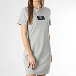 Calvin Klein Robe Tee Shirt Loungewear Femme QS6944E Gris Chiné 8 Calvin Klein Robe Tee Shirt Loungewear Femme QS6944E Gris Chiné -Promos Sublisane Magasin calvin klein 353875 QS6944E P7A 20230126T154805 03