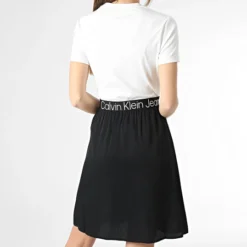 Calvin Klein Robe Femme 0759 Blanc Noir -Promos Sublisane Magasin calvin klein 354408 J20J220759 YBH 20230126T155126 04