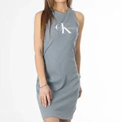 Calvin Klein Robe Débardeur Femme Archival Monologo 0754 Gris -Promos Sublisane Magasin calvin klein 358013 J20J220754 PN6 20230208T152352 03