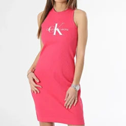 Calvin Klein Robe Débardeur Femme Archival Monologo 0754 Rose -Promos Sublisane Magasin calvin klein 358030 J20J220754 XI1 20230208T152424 03
