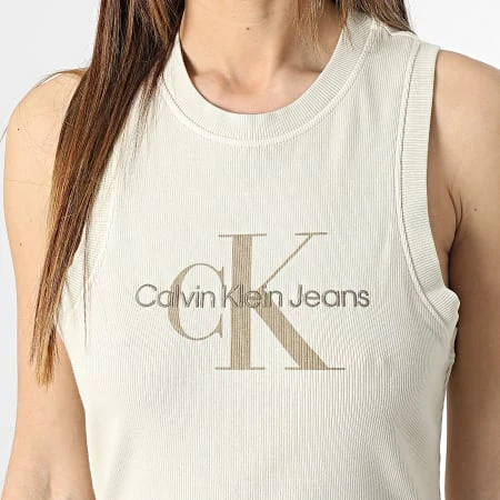Calvin Klein Robe Débardeur Femme Mineral Dye Rib 1563 Beige 4 Calvin Klein Robe Débardeur Femme Mineral Dye Rib 1563 Beige – Image 2