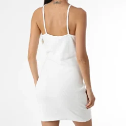 Calvin Klein Robe Femme Waffle Halter 0752 Blanc -Promos Sublisane Magasin calvin klein 361631 J20J220752 0IN 20230417T094823 04