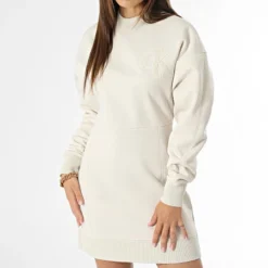 Calvin Klein Robe Sweat Crewneck Femme 1637 Beige -Promos Sublisane Magasin calvin klein 371344 J20J221637 ACF 20230524T140156 03