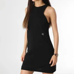 Calvin Klein Robe Débardeur Sans Manches Femme 1398 Noir -Promos Sublisane Magasin calvin klein 372800 J20J221398 BEH 20230605T143127 03