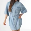 Calvin Klein Robe Chemise Jean Manches Courtes Femme 1268 Bleu Denim 1 Calvin Klein Robe Chemise Jean Manches Courtes Femme 1268 Bleu Denim -Promos Sublisane Magasin calvin klein 372999 J20J221268 1AA 20230605T143302 01