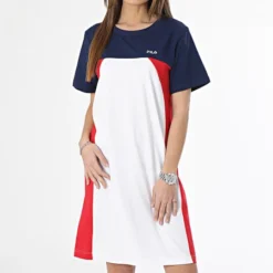 Fila Robe Tee Shirt Femme Balikesir Blanc Bleu Marine
