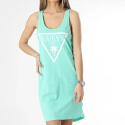 Guess Robe Débardeur Femme E3GP03-JA914 Turquoise Clair 8 Guess Robe Débardeur Femme E3GP03-JA914 Turquoise Clair -Promos Sublisane Magasin guess 360343 E3GP03 JA914 G8FO 20230303T141935 03