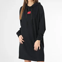 Hugo Robe Sweat Capuche Pure 50484457 Noir