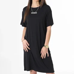 Hugo Robe Tee Shirt Femme Unite 50490711 Noir -Promos Sublisane Magasin hugo 362774 50490711 001 20230329T152850 03