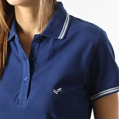 KAPORAL Robe Polo Manches Courtes Femme Julix Bleu Marine Argenté -Promos Sublisane Magasin kaporal 350137 JULIXW22 NAVY 20221208T150635 02