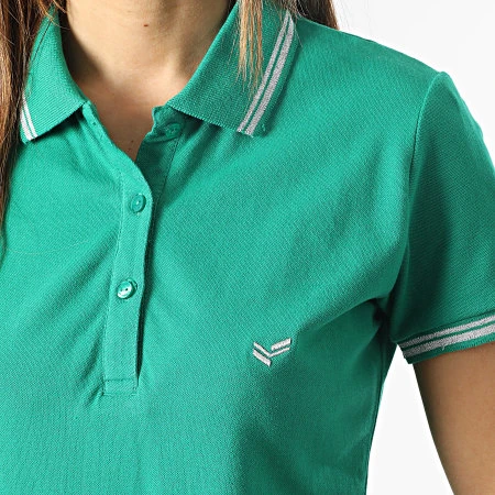 KAPORAL Robe Polo Manches Courtes Femme Julix Vert Argenté 4 KAPORAL Robe Polo Manches Courtes Femme Julix Vert Argenté – Image 2