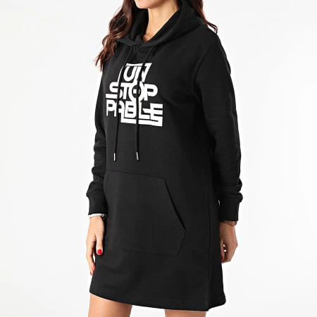Robe Sweat Capuche Femme Unstoppable Logo Noir 3 Robe Sweat Capuche Femme Unstoppable Logo Noir