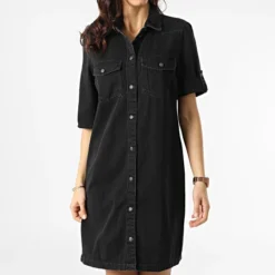 Noisy May Robe Jean Femme Signe Noir -Promos Sublisane Magasin noisy may 300345 27019615 BLACK 20220204T160441 03