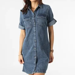 Noisy May Robe Jean Femme Signe Bleu Denim -Promos Sublisane Magasin noisy may 300350 27019616 MEDIUM BLUE DENIM 20220204T160011 03
