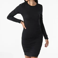 Noisy May Robe Manches Longues Femme April Noir