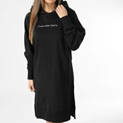 Calvin Klein Robe Sweat Capuche 0360 Noir -Promos Sublisane Magasin none 347420 J20J220360 BEH 20221114T152433 03
