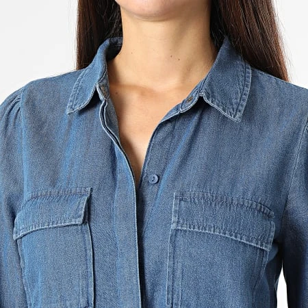 ONLY Robe Jean A Manches Longues Femme Meadow Life Bleu Denim 4 ONLY Robe Jean A Manches Longues Femme Meadow Life Bleu Denim – Image 2