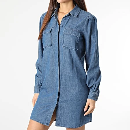 ONLY Robe Jean A Manches Longues Femme Meadow Life Bleu Denim 5 ONLY Robe Jean A Manches Longues Femme Meadow Life Bleu Denim – Image 3