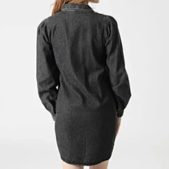 ONLY Robe Jean A Manches Longues Femme Meadow Life Gris Anthracite Chiné -Promos Sublisane Magasin only 293492 15239378 GREY DENIM 20211210T152303 04