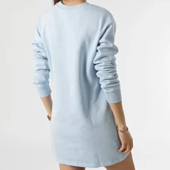 ONLY Robe Sweat Crewneck Femme Paris Bleu Clair -Promos Sublisane Magasin only 300317 15253928 CASHMERE BLUE PARIS EMB 20220201T161839 04