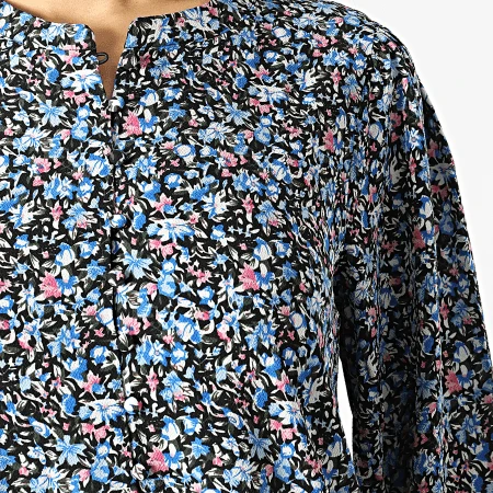 ONLY Robe Manches Longues Femme Piper Noir Bleu Floral 4 ONLY Robe Manches Longues Femme Piper Noir Bleu Floral – Image 2