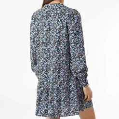 ONLY Robe Manches Longues Femme Piper Noir Bleu Floral 9 ONLY Robe Manches Longues Femme Piper Noir Bleu Floral -Promos Sublisane Magasin only 300328 15247367 BLACK POWDER BLUE 20220201T162108 04