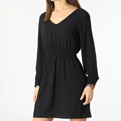 ONLY Robe Manches Longues Femme Ellis Noir -Promos Sublisane Magasin only 301485 15248622 BLACK 20220201T163827 03