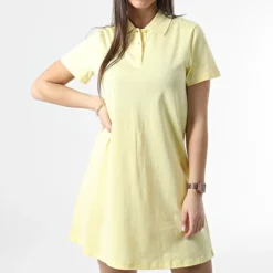ONLY Robe Polo Femme Fenja Jaune -Promos Sublisane Magasin only 308512 15257523 LEMON MERRINGUE 20220310T160905 03