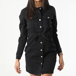 ONLY Robe Jean Femme Sanna Noir -Promos Sublisane Magasin only 312103 15236621 BLACK DENIM 20220411T113119 03