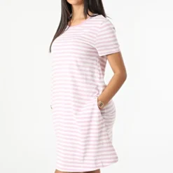 ONLY Robe Tee Shirt Femme Pocket Stripe Rose -Promos Sublisane Magasin only 313557 15252604 ORCHID BOUQUET CLOUD DANC 20220412T143951 03