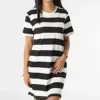ONLY Robe Tee Shirt Femme June Stripe Noir Blanc 2 ONLY Robe Tee Shirt Femme June Stripe Noir Blanc -Promos Sublisane Magasin only 315774 15252599 BLACK CLOUD DANCER 20220429T161343 01