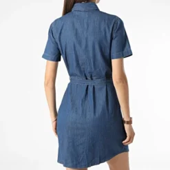 ONLY Robe Jean Manches Courtes Femme Bella Bleu Denim -Promos Sublisane Magasin only 319479 15231238 MEDIUM BLUE DENIM 20220518T150258 04