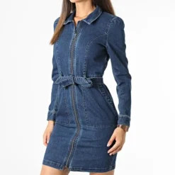 ONLY Robe Jean Femme New Chigo 15250084 Bleu Denim -Promos Sublisane Magasin only 333658 15250084 MEDIUM BLUE DENIM 20220823T144912 03