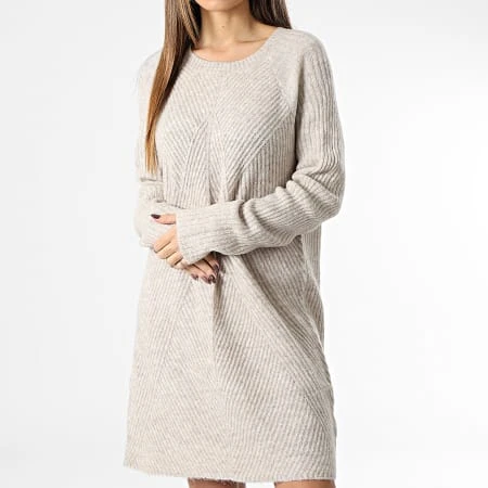 ONLY Robe Pull Femme Carol Beige Chiné 3 ONLY Robe Pull Femme Carol Beige Chiné