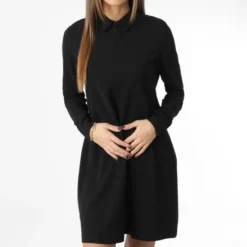 ONLY Robe Manches Longues Femme Catia Noir -Promos Sublisane Magasin only 346762 15274204 BLACK 20221115T144221 03