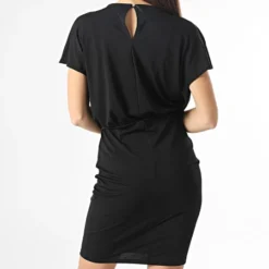 ONLY Robe Femme Manches Courtes Sanne Noir -Promos Sublisane Magasin only 349812 15280222 BLACK 20221208T150546 04